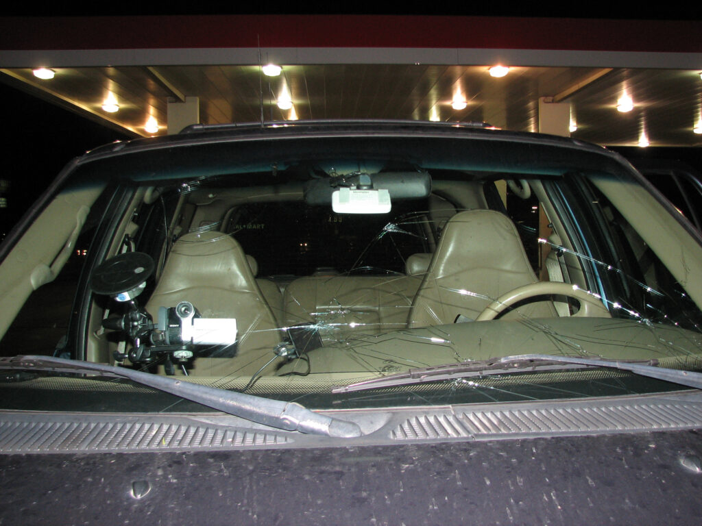 Windshield Smashed by Hail