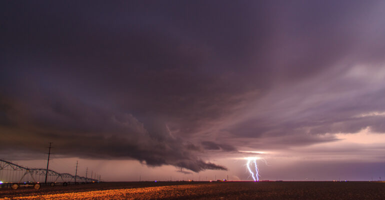 Lightning illuminating the vault