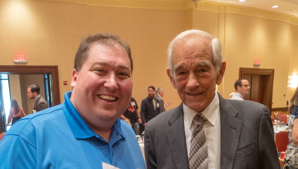 Ben Holcomb meeting former US Congressman and Presidential candidate Dr. Ron Paul in 2021