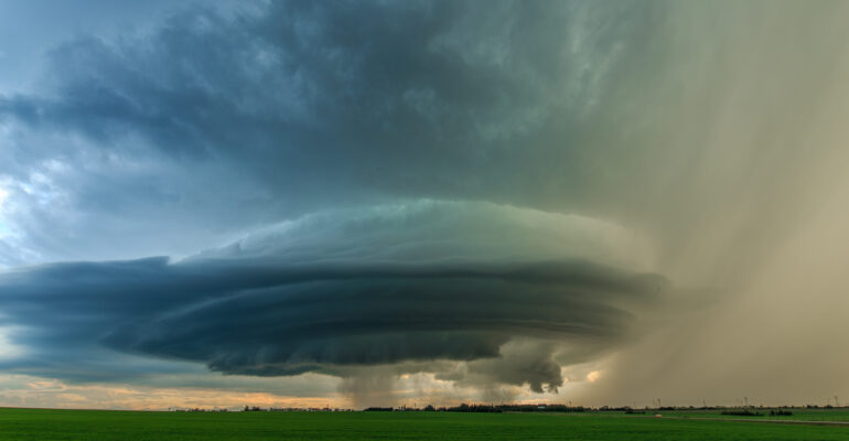 Beautifully structured supercell in Alberta Canada